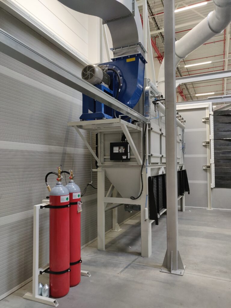 Impianto spegnimento gas a protezione filtro